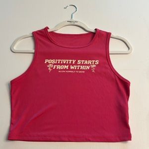 Pink affirmations crop top